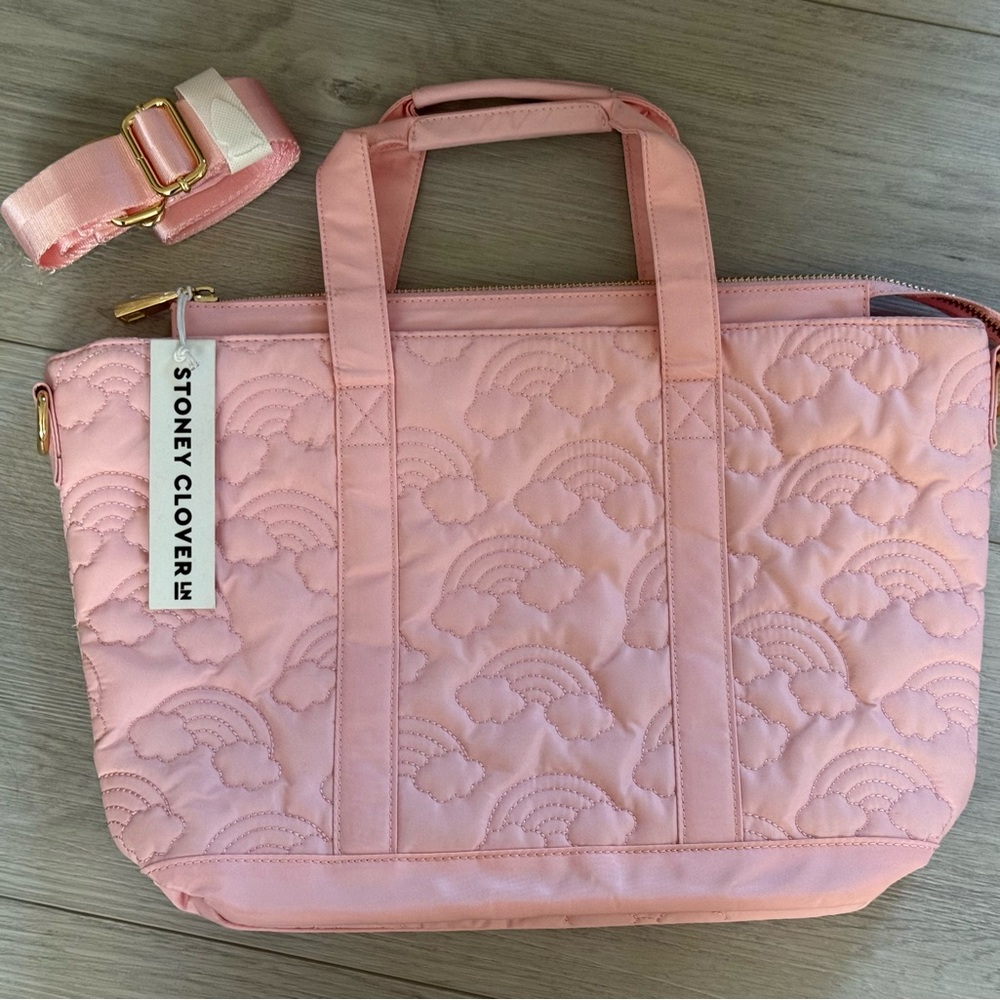 Stoney Clover Lane mini puffy rainbow cloud tote